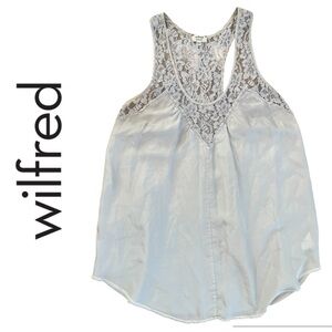 Wilfred 100% Silk Light Gray Lace Y2K Long Relaxed Fit Fairy Coquette 2000s Cami